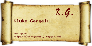 Kluka Gergely névjegykártya
